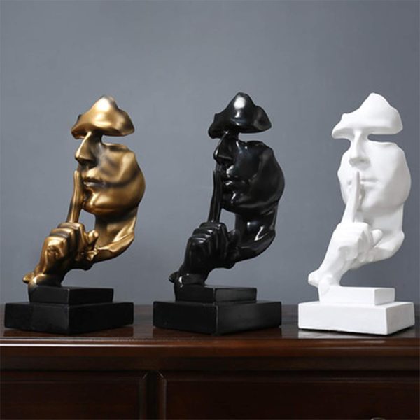 Silence is Gold Abstract Art Figurine - Image 2