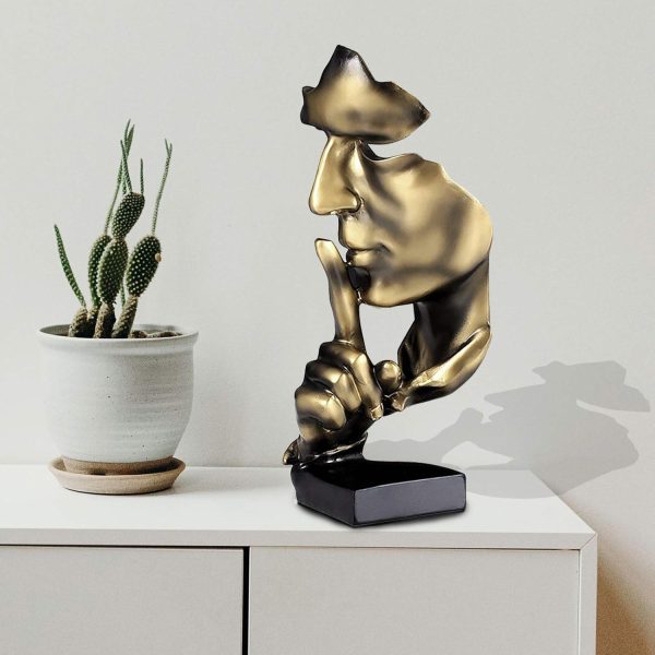 Silence is Gold Abstract Art Figurine