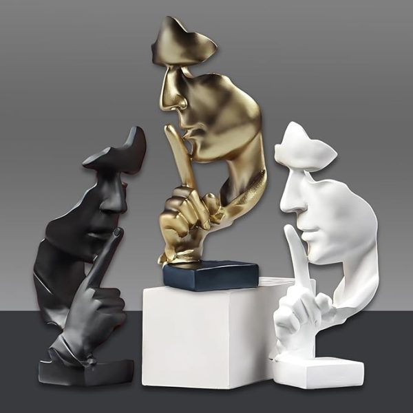 Silence is Gold Abstract Art Figurine - Image 3